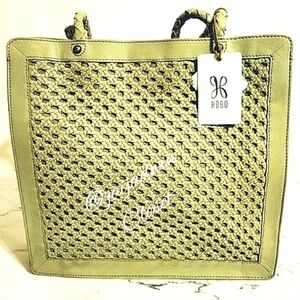 NWT HOBO Desert Sage Woven Leather Shoulder Bag